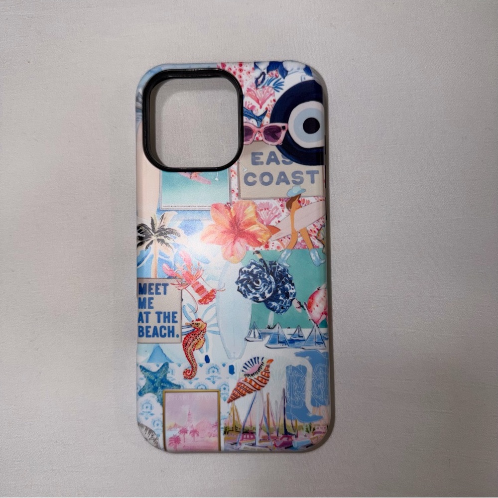 Colorful Beach-Themed Phone Case iPhone 16 Pro max
